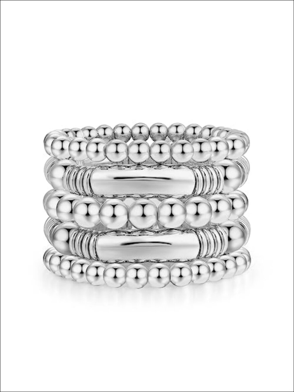 14K Gold Plated Bead Ball Stretchable Stacking Bangles Bracelet Set for Women